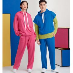 Simplicity Pattern | S9379 A | Unisex Oversized Knit Hoodies, Pants and Tees