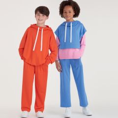 Simplicity Pattern | S9394 A | Boys' and Girls' Oversized Knit Hoodies, Pants and Tops