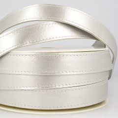 Stephanoise | 25mm Faux Leather Webbing | Silver: 15m Reel