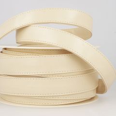Stephanoise | 25mm Faux Leather Webbing | Ivory: 15m Reel