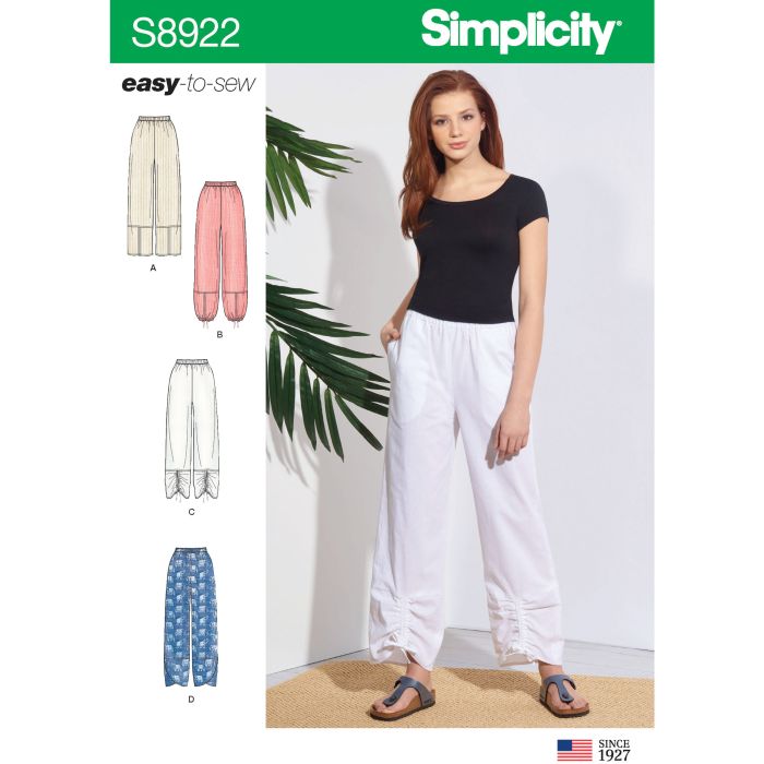 Simplicity 1367 Misses' Slim Maxi Skirt, Wide Leg Pants, Slim Pants & Shorts